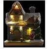Image de Maisonnette décorative avec Père Noël et illuminations