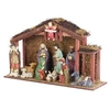 Image de Grande crèche de Noël avec 11 figurines en porcelaine et LED