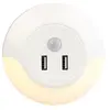Image de : Veilleuse à LED automatique sur prise de courant avec 2 ports de chargement USB (10 W)