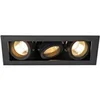 Image de Kadux 3 gu10 encastré carré, noir, max. 3x50w