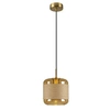 Image de Suspension PANTILO ROPE 20 en acier E27 15W orange/or Ø19.5cm H28cm