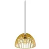 Image de Suspension WUD E27 60W bois et acier nature semi-rond Diamètre 38 cm