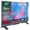 Image de La TOSHIBA 32WV2563DG est une TV LED de 32" (80 cm) avec une r solution HD 1366x768. Id ale pour les petits espaces, elle offre une connectivit  WiFi pour acc der a vos applications de streaming. Avec en occasion ou reconditionné