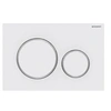 Image de Plaque de commande WC Sigma20 double touche: blanc mat laqué, chromé brillant