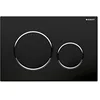 Image de Geberit 115882141 Sigma 20 Plaque de déclenchement pour 2 quantités de rinçage avant, plaque + touches noires mates, bandes chromées en occasion ou reconditionné