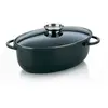 Image de Cocotte à braiser ovale 8L Kerros - - Noir - Fonte D'aluminium