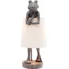 Image de Kare Design Lampe à poser Animal Frog, Grenouille, gris/blanc, abat jour lin, lampe de table, decoration chambre à coucher, salon, 58x23x29cm (Ampoule Non Incluse) en occasion ou reconditionné