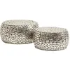 Image de Kare Design Table basse Pebbles Deluxe, Lot de 2, Argent, 30x66x66 Cm, Petit meuble table de salon accessoire déco, Table de salon ronde, Loft Design, Plateau en verre, Acier, Look glamour, Salon en occasion ou reconditionné