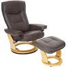 Image de MCA fauteuil relax Hamilton, fauteuil de télévision, tabouret, cuir, charge 130kg ~ marron, nature
