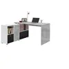 Image de Bureau d'Angle Réversible "Oxela" 135cm Gris & Blanc