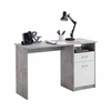 Image de Bureau 1 porte et 1 tiroir 123x50x76,5 cm gris béton et blanc
