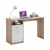 Image de Bureau 1 porte et 1 tiroir 123x50x76,5 cm chêne et blanc
