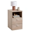 Image de Table de Chevet 2 Tiroirs "Macom" 61cm Chêne