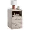 Image de Table de Chevet 2 Tiroirs "Macom" 61cm Chêne Sable