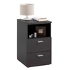 Image de Table de Chevet 2 Tiroirs "Macom" 61cm Noir