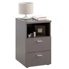 Image de Table de Chevet 2 Tiroirs "Macom" 61cm Gris