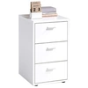 Image de Table de Chevet 3 Tiroirs Design "Gania" 62cm Blanc