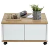 Image de Table Basse Design "Volgan" 70cm Chêne & Blanc
