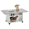 Image de Table Basse Design "Zura" 100cm Blanc & Gris