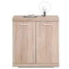 Image de Commode 2 Portes Design "Cazeg" 89cm Chêne Clair