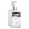 Image de Table de Chevet 2 Tiroirs "Macom" 61cm Blanc Laqué