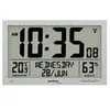 Image de WS 8013 radiopiloté(e) Horloge murale 369 mm x 270 mm x 24 mm argent grand écran