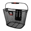 Image de Panier avant acier nid abeille 16l avec anse fixation sur cintre et clip pour eclairage avec platine plastique Noir