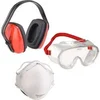 Image de Set de protection 3 pièces - Casque antibruit SNR 29dB - Lunettes de protection - Masque FFP1