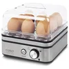 Image de CASO E 9 - Cuisinier d'oeufs design, cuiseur d'oeufs électronique pour jusqu'à 8 oeufs, support d'oeufs amovible, signal acoustique, sans BPA, avec verre doseur et pic à oeufs et deux coquilles à pocher en occasion ou reconditionné