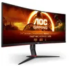 Image de AOC Gaming Moniteur Incurvé, CU34G2XPD/BK 34 Pouce 180Hz Fast VA Dalle, 1ms GtG, HDR400, FreeSync Premium, Ajustable en Hauteur, USB Hub(3440x1440 HDMI 2X 2.0 DP 2X 1.4) Noir/Rouge en occasion ou reconditionné