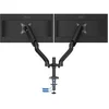 Image de AD110DX - Kit de montage (montage par passe-câble, bras pour moniteur, base de montage de la pince) - bras réglable - pour 2 écrans LCD - ressort à