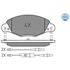 Image de Kit De Plaquettes De Frein, Frein À Disque Meyle-Original Quality 025 232 7318 Meyle 0252327318 Citroen