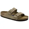 Image de Birkenstock - Arizona SFB Suede Leather - Sandales Taupe - 39 - Étroit