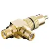 Image de Raccord "T", diviseur/combineur, RCA 2 femelle/1 mâle