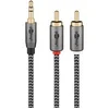 Image de Câble audio jack 3.5mm - 2 rca mâles gold nylon tressé 2m