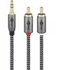 Image de Câble audio jack 3.5mm - 2 rca mâles gold nylon tressé 5m