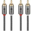 Image de Câble audio 2 rca mâles gold nylon tressé 1 mètre