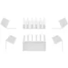 Image de Lot de 2 Supports de câble pour Bureau 5 Compartiments Blanc
