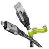 Image de goobay 70754 Cable CAT 6 USB-C 3.1 a RJ45 Ethernet para una conexión estable a Internet por cable con router/módem/conmutador de red/Sustituye el adaptador USB a RJ45 / 1 Gbit/s / 10 M en occasion ou reconditionné