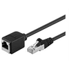 Image de goobay - Rallonge de câble réseau - RJ-45 (M) pour RJ-45 (F) - 2 m - paire torsadée écrantée (F/UTP) - CAT 5e - moulé, solide - noir