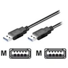 Image de - Câble USB - USB type A (M) pour USB type A (M) - USB 3.0 - 3 m - noir