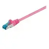 Image de goobay - Cordon de raccordement - RJ-45 (M) pour RJ-45 (M) - 25 cm - SFTP, PiMF - CAT 6a - sans halogène, moulé, sans crochet - magenta