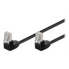 Image de goobay - Cordon de raccordement - RJ-45 (M) pour RJ-45 (M) - 5 m - paire torsadée écrantée (F/UTP) - CAT 5e - moulé, connecteur à 90 ° - noir