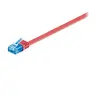Image de goobay - Cordon de raccordement - RJ-45 (M) pour RJ-45 (M) - 50 cm - UTP - CAT 6a - moulé, plat - rouge