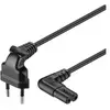 Image de goobay NK 104 S - Câble d'alimentation - power IEC 60320 C7 pour Europlug (M) - CA 250 V - 5 m - connecteur à 90 ° - noir