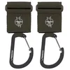 Image de Lässig Fixation pour poussette (2 pcs.) fermeture autoagrippante Crochet Mousqueton Crochets pour poussette Crochets pour faire les courses Métal/Stroller Hooks with Carabiner olive en occasion ou reconditionné