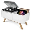Image de TURNTABLE LOWBOARD - Meuble blanc rétro pour 130 vinyles
