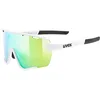 Image de uvex Sportstyle 236 Set - Lunettes de Sport pour Hommes et Femmes - Anti-Buée - Verres de Rechange Compris - White Matt/Green - One Size en occasion ou reconditionné