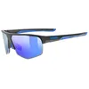 Image de uvex axos set - lunettes de sport pour adults - protection à 100% contre les UVA, UVB et UVC - confort et maintien parfait sans points de pression - black matt/mir.blue - one size en occasion ou reconditionné