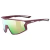 Image de uvex skyryse - lunettes de sport pour adults - forte protection contre les UV - protection à 100% contre les UVA, UVB et UVC - burgundy matt/rose mirror - one size en occasion ou reconditionné